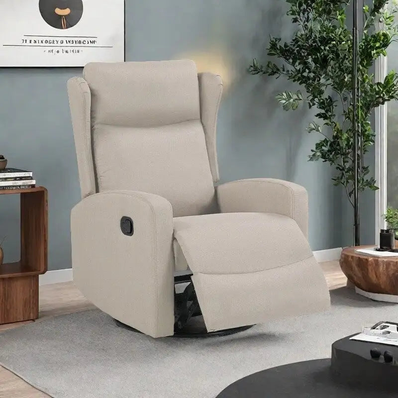 Rocking Swivel Recliner Chair for Living Room, 360 Degree Swivel, Adjustable Modern Reclining Chair with Lumbar Support