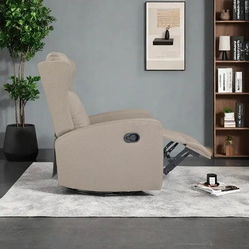 Rocking Swivel Recliner Chair for Living Room, 360 Degree Swivel, Adjustable Modern Reclining Chair with Lumbar Support