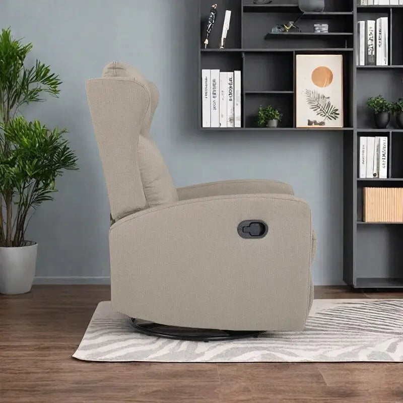 Rocking Swivel Recliner Chair for Living Room, 360 Degree Swivel, Adjustable Modern Reclining Chair with Lumbar Support