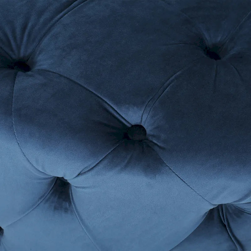 Pouf rond capitonné en velours Modern Glam