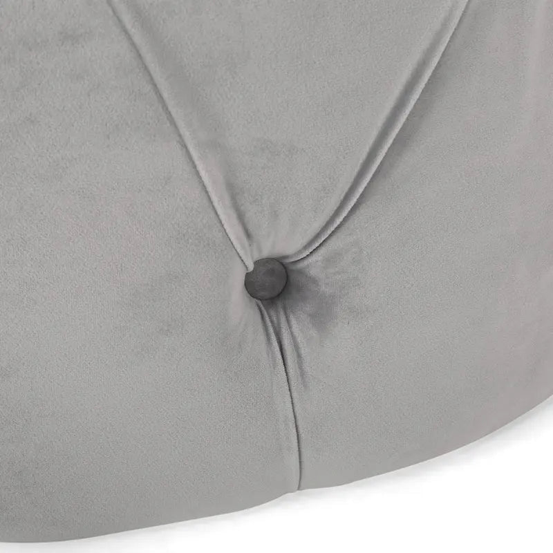Pouf rond capitonné en velours Modern Glam