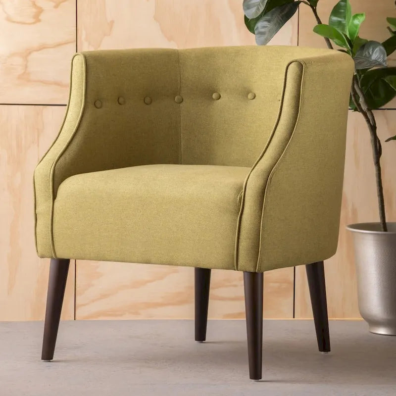 Button-Tufted Fabric Club Chair - 27.00 W x 28.75 L x 30.50 H