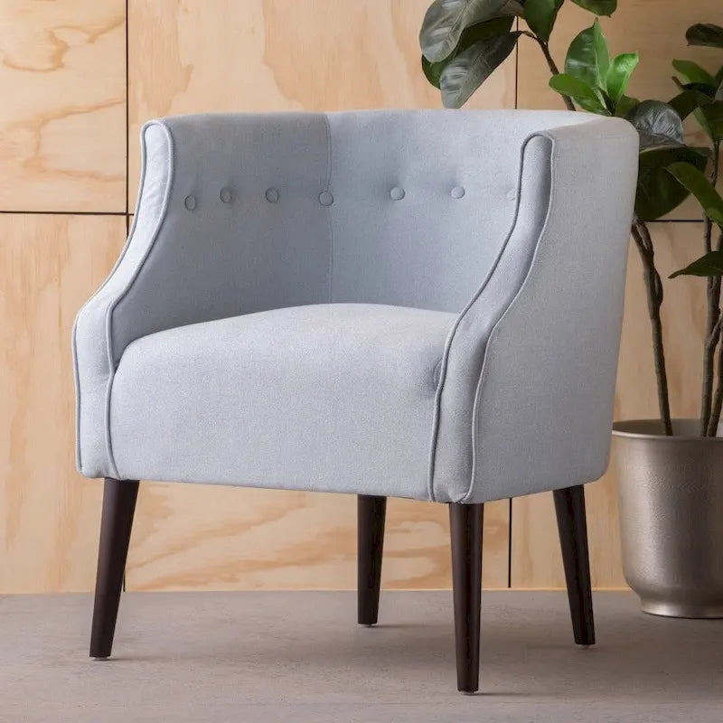Button-Tufted Fabric Club Chair - 27.00 W x 28.75 L x 30.50 H