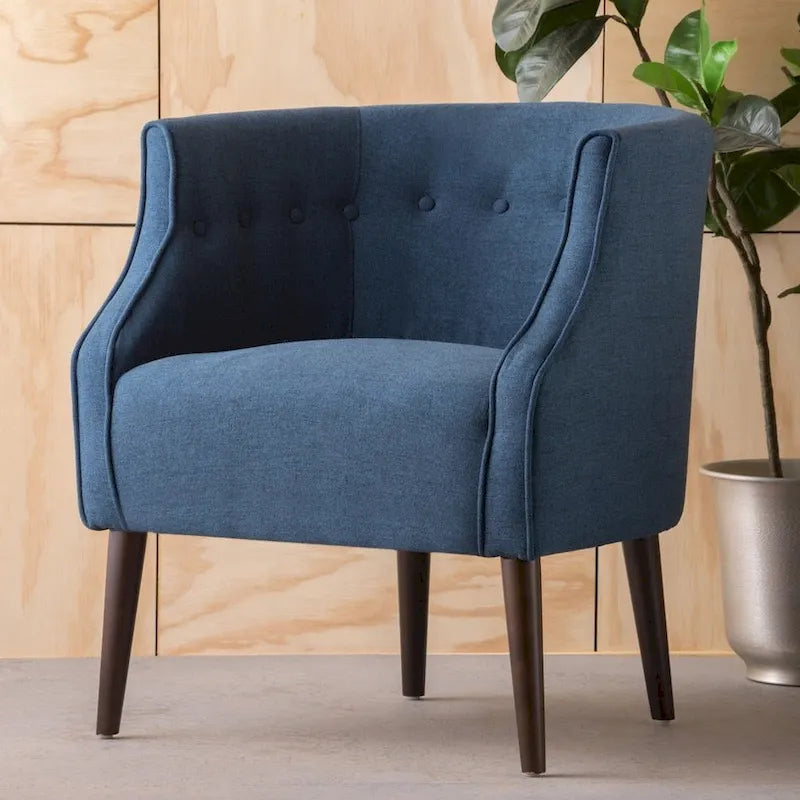 Button-Tufted Fabric Club Chair - 27.00 W x 28.75 L x 30.50 H