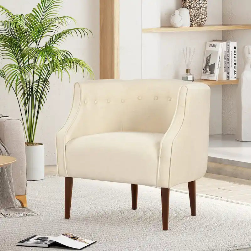 Fauteuil club en tissu capitonné - 27,00 L x 28,75 P x 30,50 H