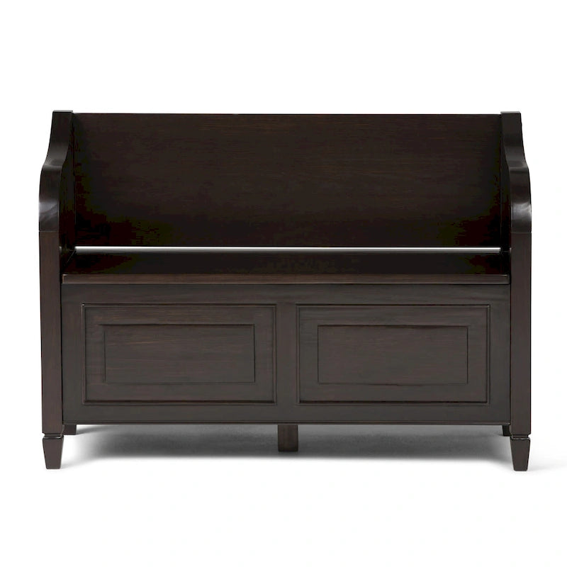 Banc de rangement traditionnel en BOIS MASSIF de 42 po de large pour entrée - 42 L x 18 P x 29,5 H