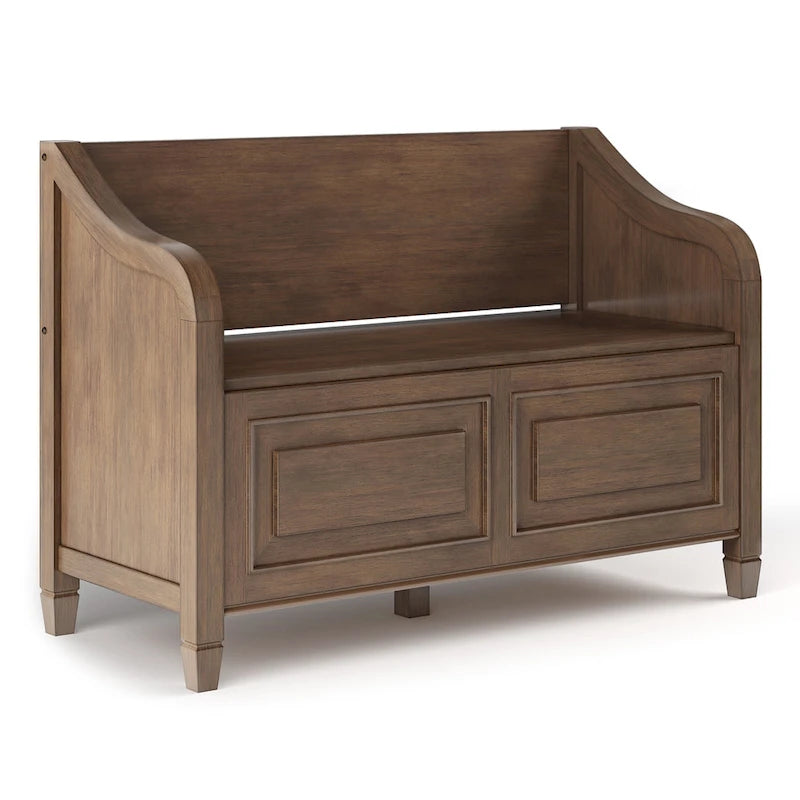 Banc de rangement traditionnel en BOIS MASSIF de 42 po de large pour entrée - 42 L x 18 P x 29,5 H