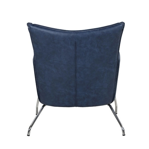 Blue Accent Chair with Steel Frame