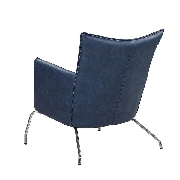 Fauteuil d'appoint bleu avec cadre en acier