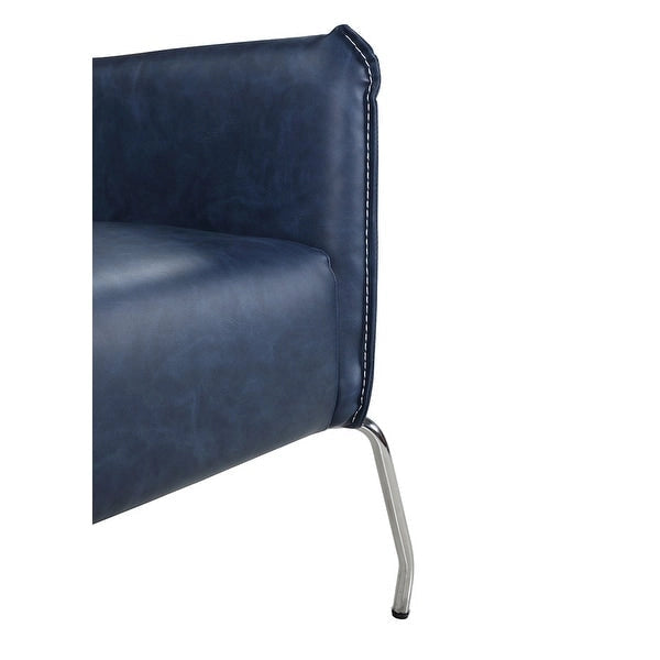 Fauteuil d'appoint bleu avec cadre en acier