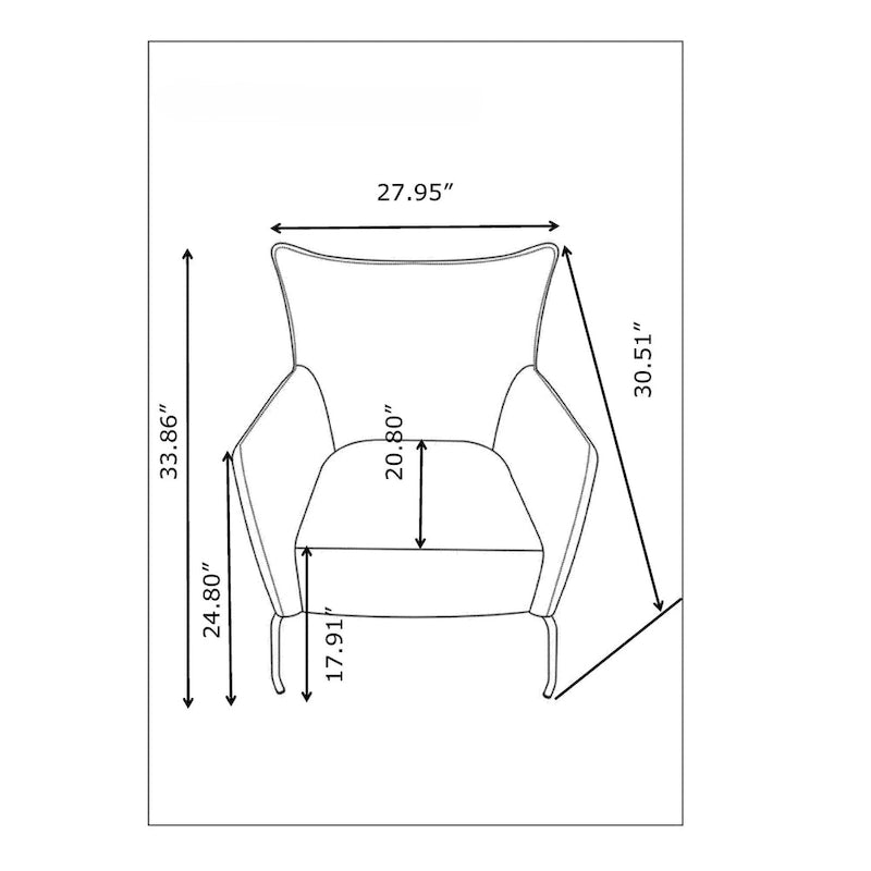Fauteuil d'appoint bleu avec cadre en acier