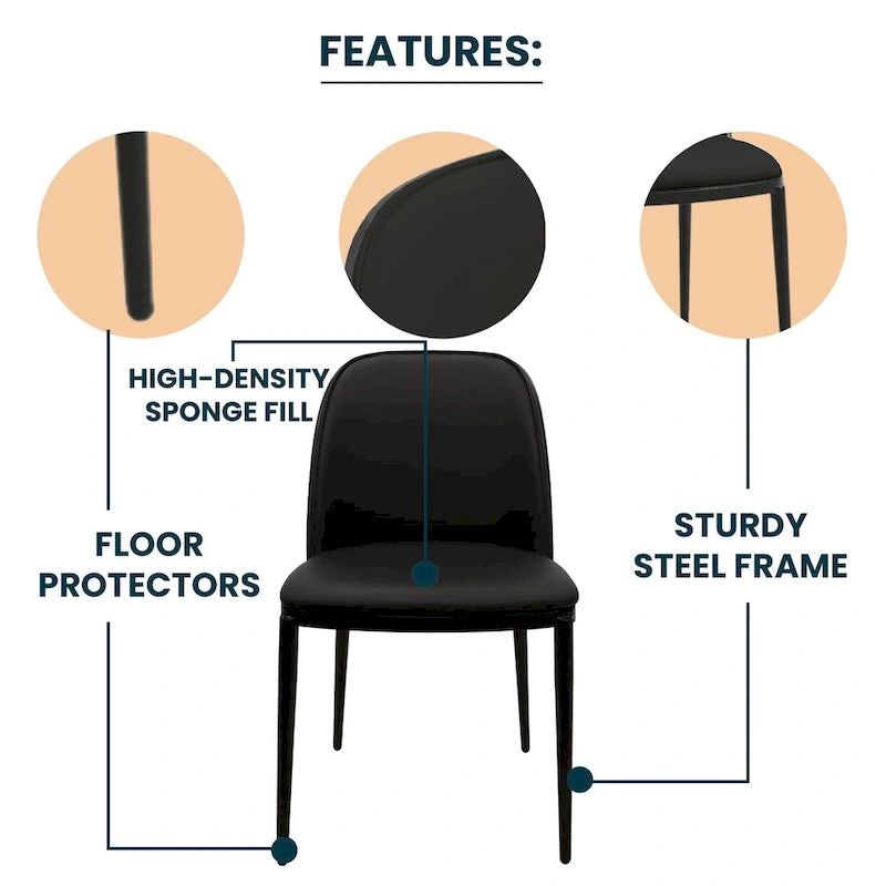 Chaise de salle à manger avec assise et dossier rembourrés