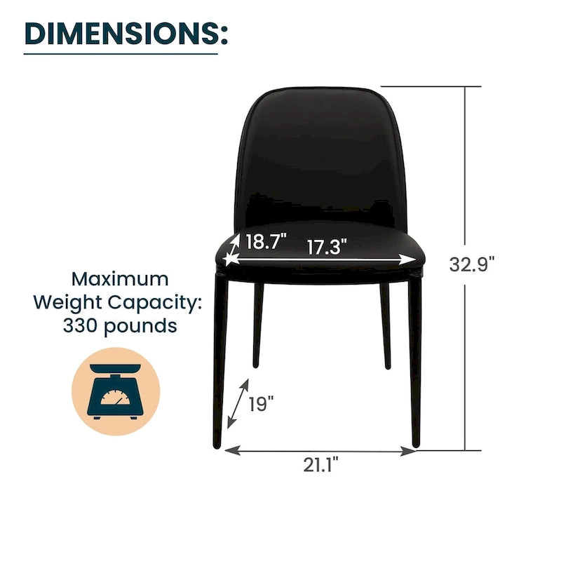 Chaise de salle à manger avec assise et dossier rembourrés