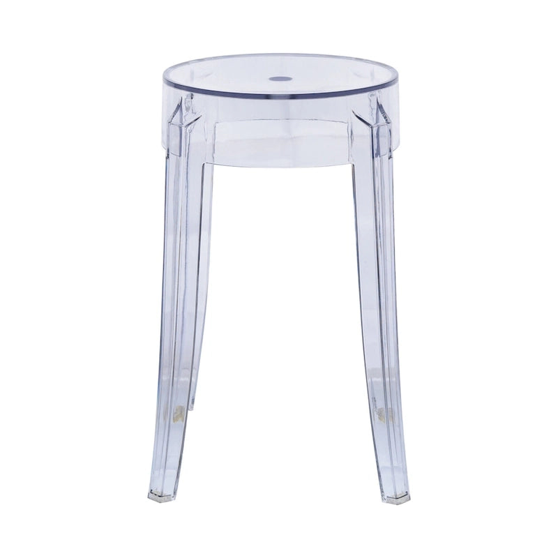 18 in. High Backless Acrylic Counter Stool with Round Seat and Foot Rest - 18.1