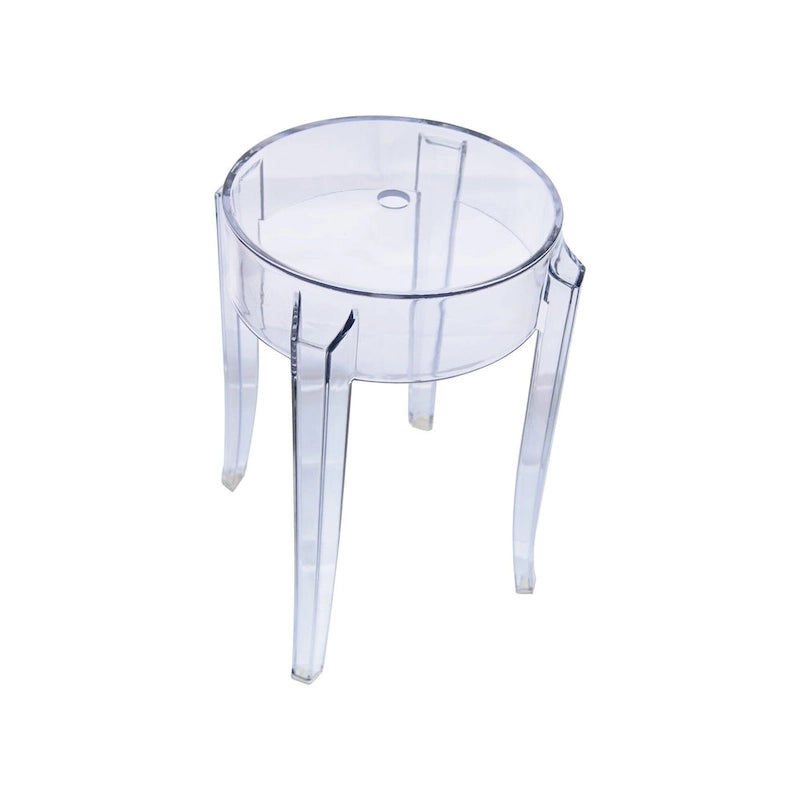 18 in. High Backless Acrylic Counter Stool with Round Seat and Foot Rest - 18.1