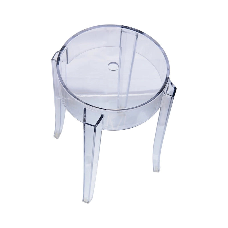 18 in. High Backless Acrylic Counter Stool with Round Seat and Foot Rest - 18.1
