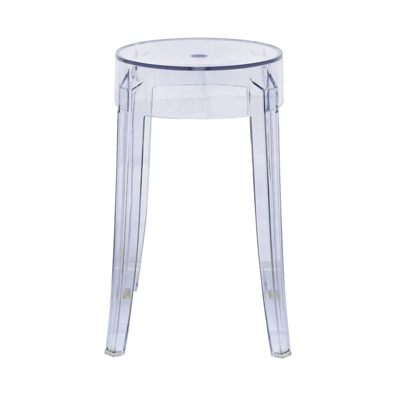 18 in. High Backless Acrylic Counter Stool with Round Seat and Foot Rest - 18.1