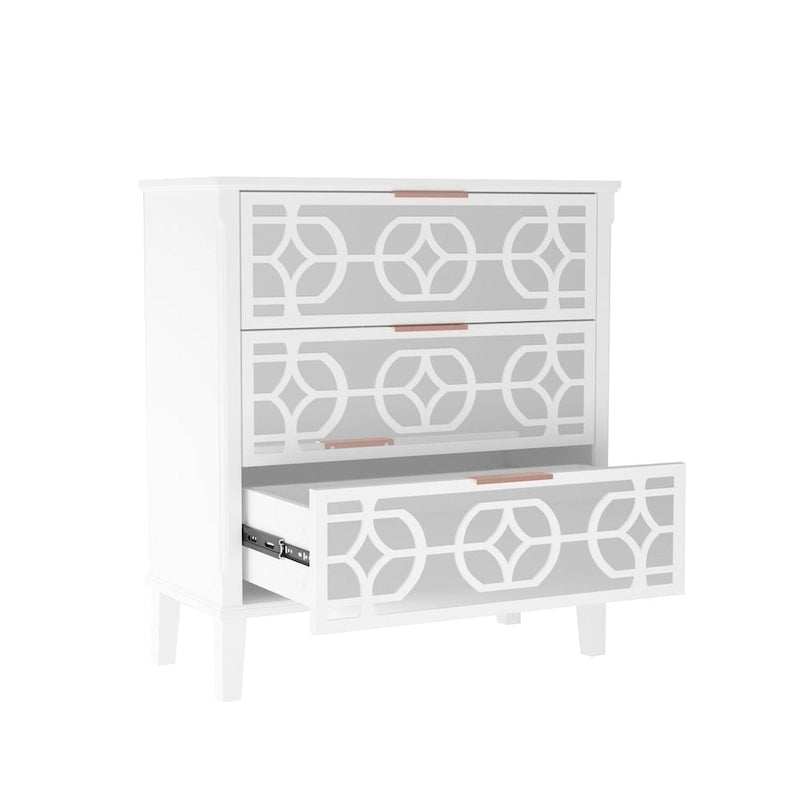 Table de chevet avec miroir de 72,4 cm, commode laquée