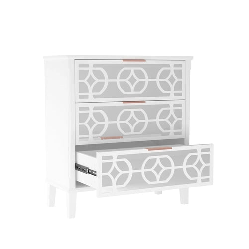 Table de chevet avec miroir de 72,4 cm, commode laquée