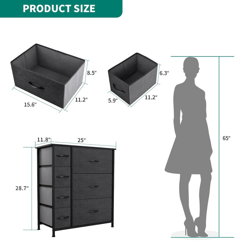 Commode de rangement à 7 tiroirs