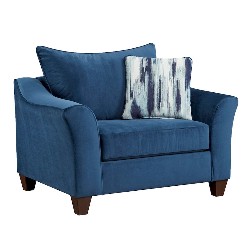 Fabric Pillowback Chair in Navy Blue