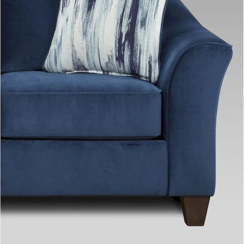 Fabric Pillowback Chair in Navy Blue