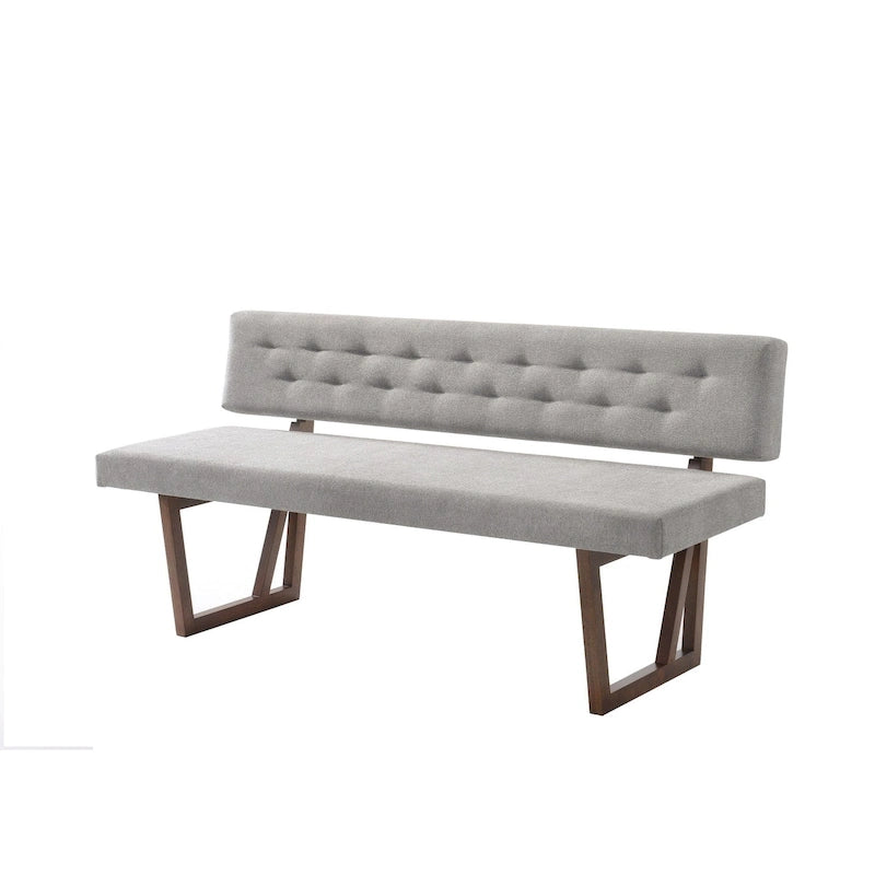 Banc de salle à manger moderne gris et noyer