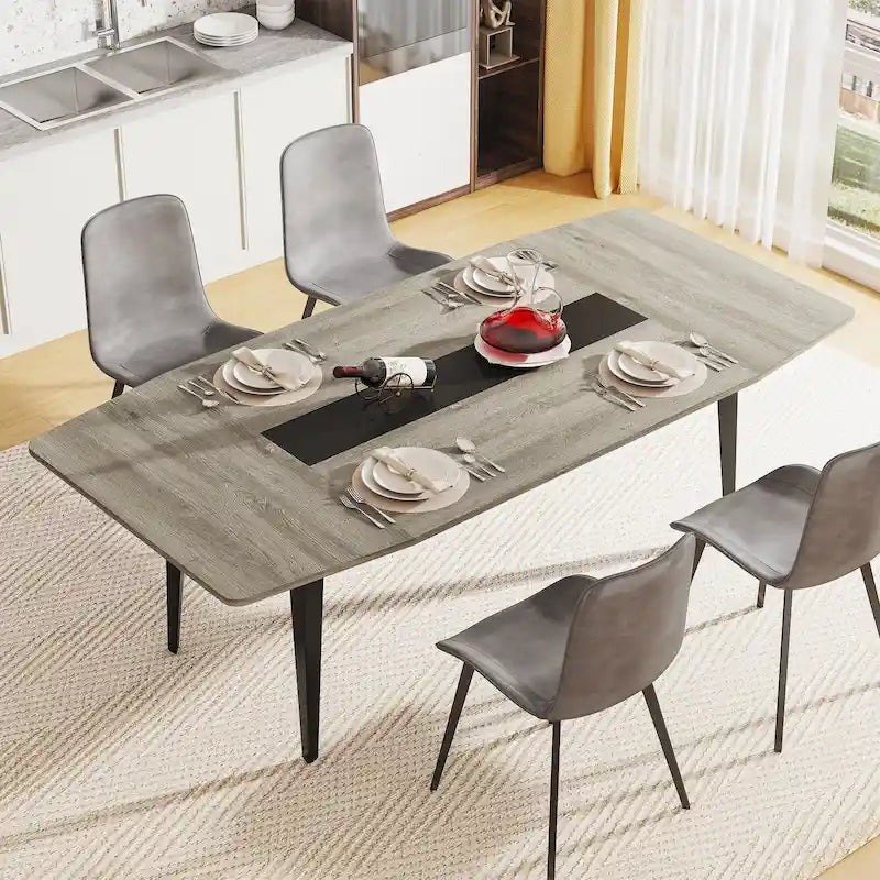 Table à manger industrielle de 180 cm pour 6 à 8 personnes