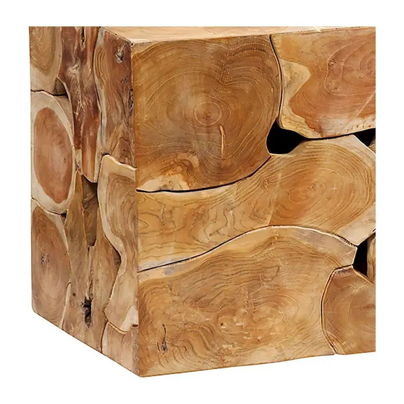 55-inch Rectangular Teak Root Solid Bench, Natural Finish