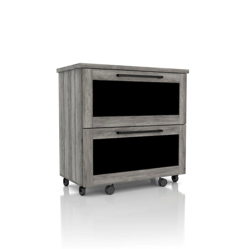 Rustic Grey Oak 2-Drawer File Cabinet