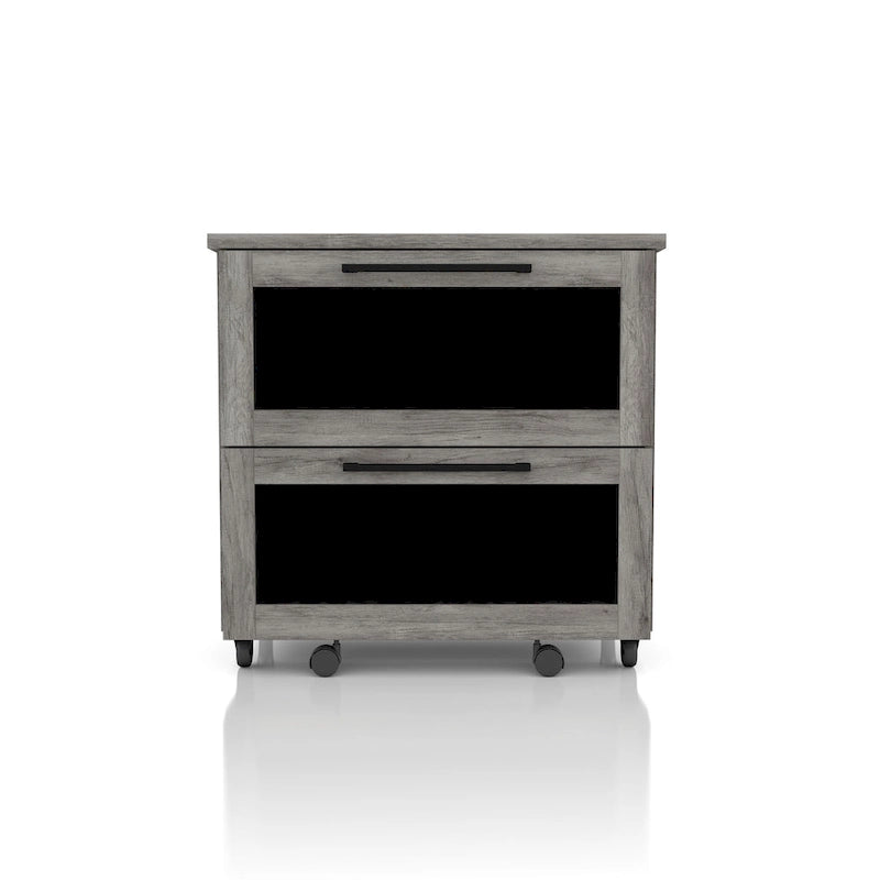 Classeur rustique 2 tiroirs chêne gris