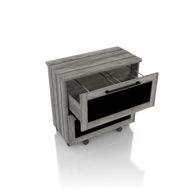 Rustic Grey Oak 2-Drawer File Cabinet