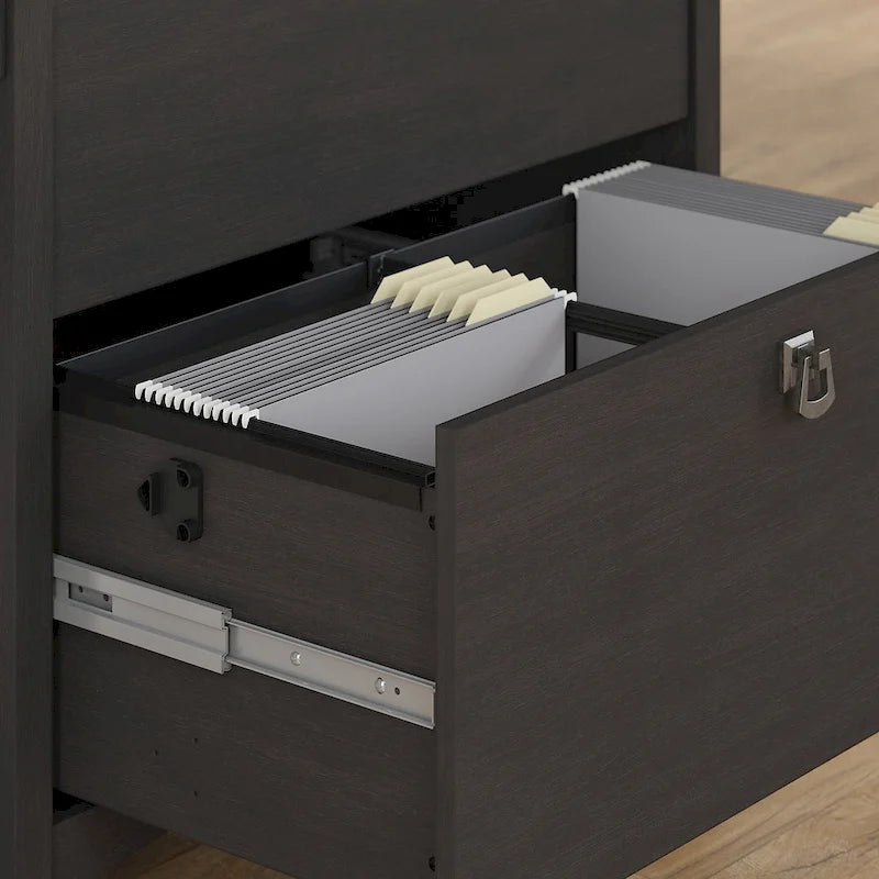 Bureau d'angle avec huche et meuble de rangement