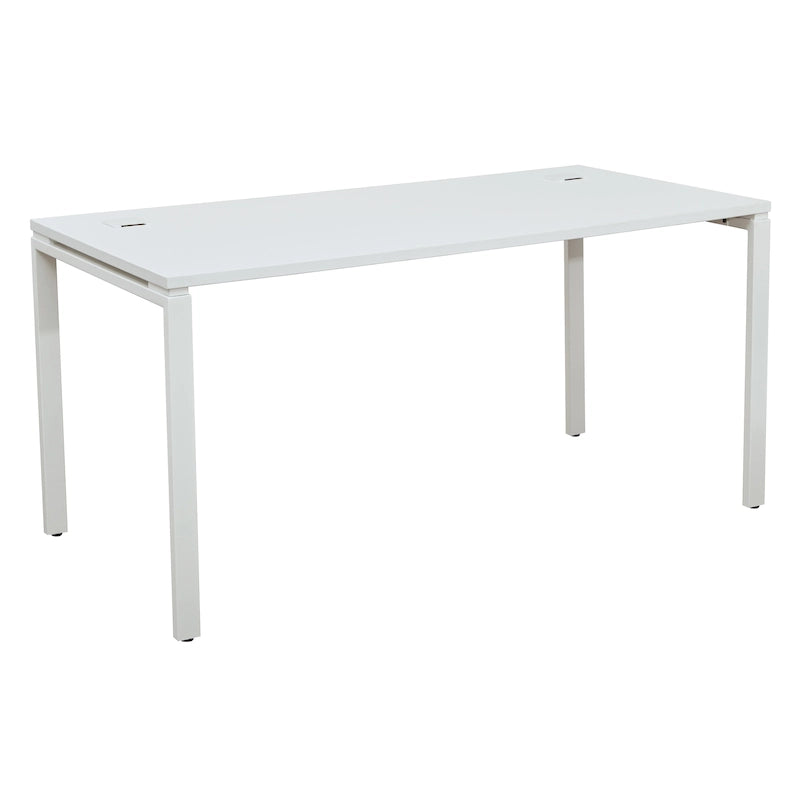 60-Inch Rectangular Writing Desk with Steel Frame and Lifted Desktop, Black or White
