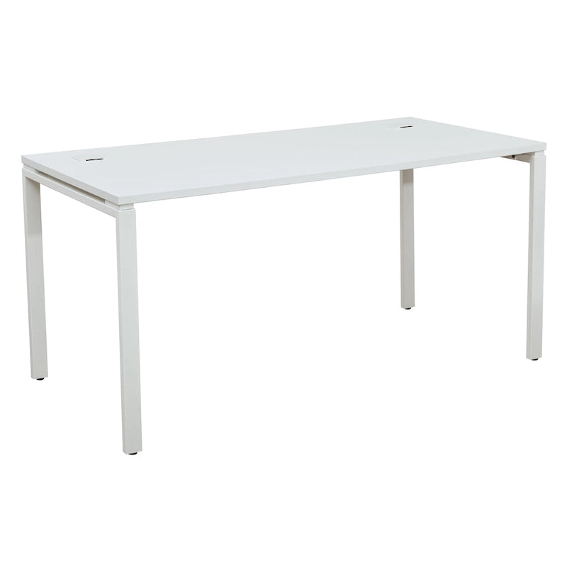 60-Inch Rectangular Writing Desk with Steel Frame and Lifted Desktop, Black or White