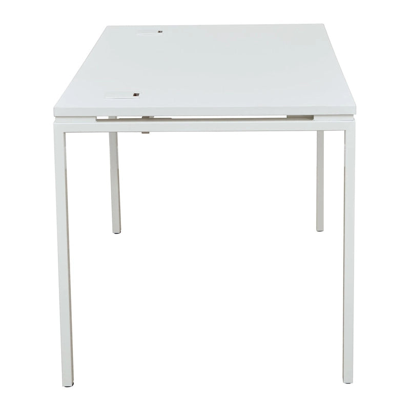 Bureau rectangulaire de 60 pouces avec cadre en acier et plateau surélevé, noir ou blanc