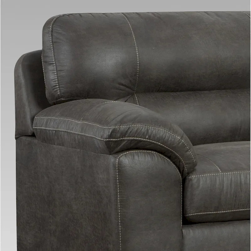 Contemporary Fabric Pillow-top Arm Chair with Ottoman in Sequoia Ash