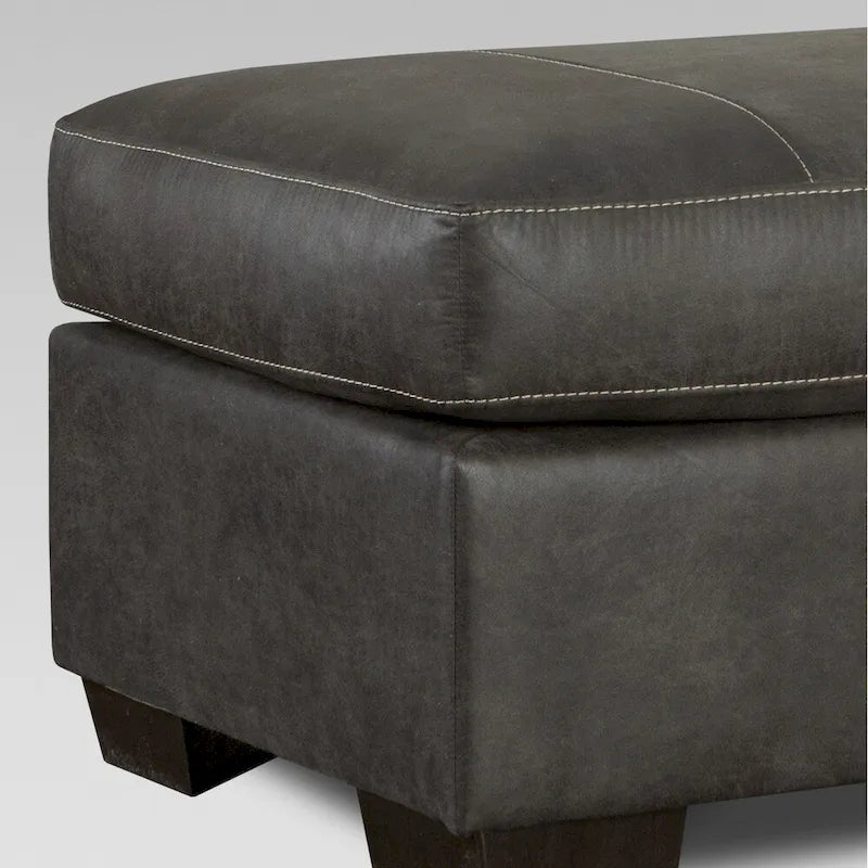 Contemporary Fabric Pillow-top Arm Chair with Ottoman in Sequoia Ash