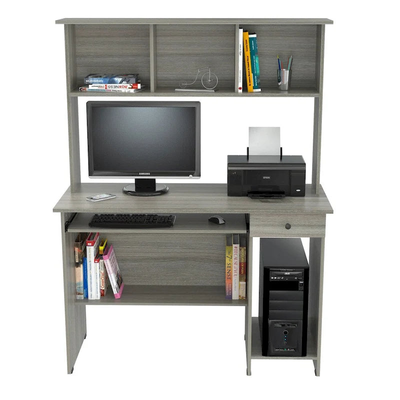 Bureau d'ordinateur et huche