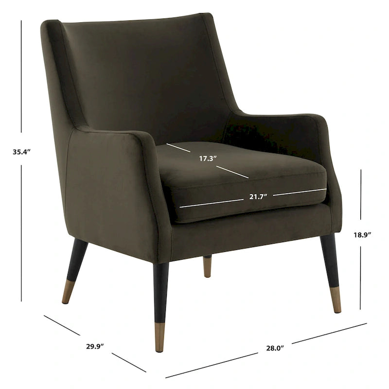 Velvet Arm Chair - 28 W x 29.9 D x 35.4 H - 28Wx30Dx35H