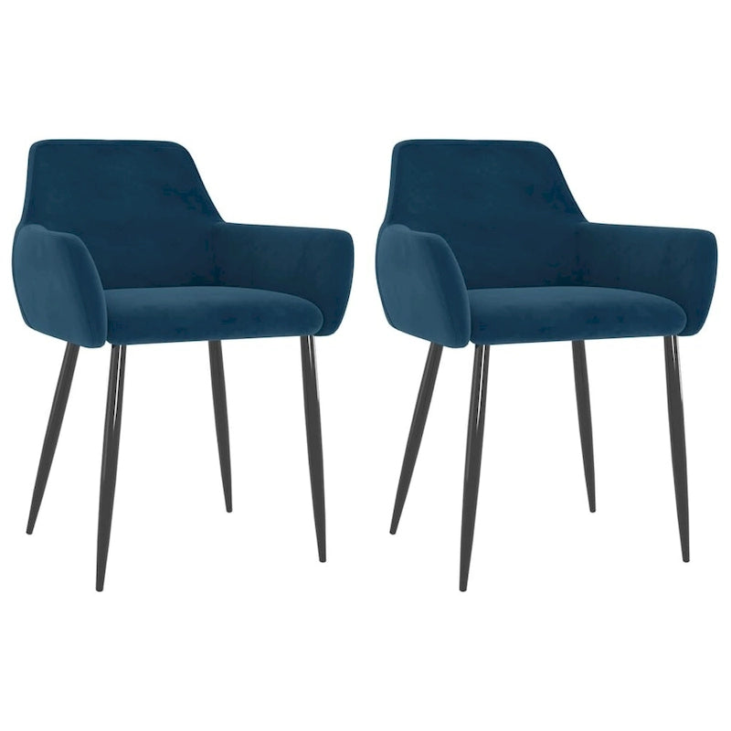 vidaXL Dining Chairs Upholstered Chair with Metal Legs for Living Room Velvet - 22 x 22 x 30.7