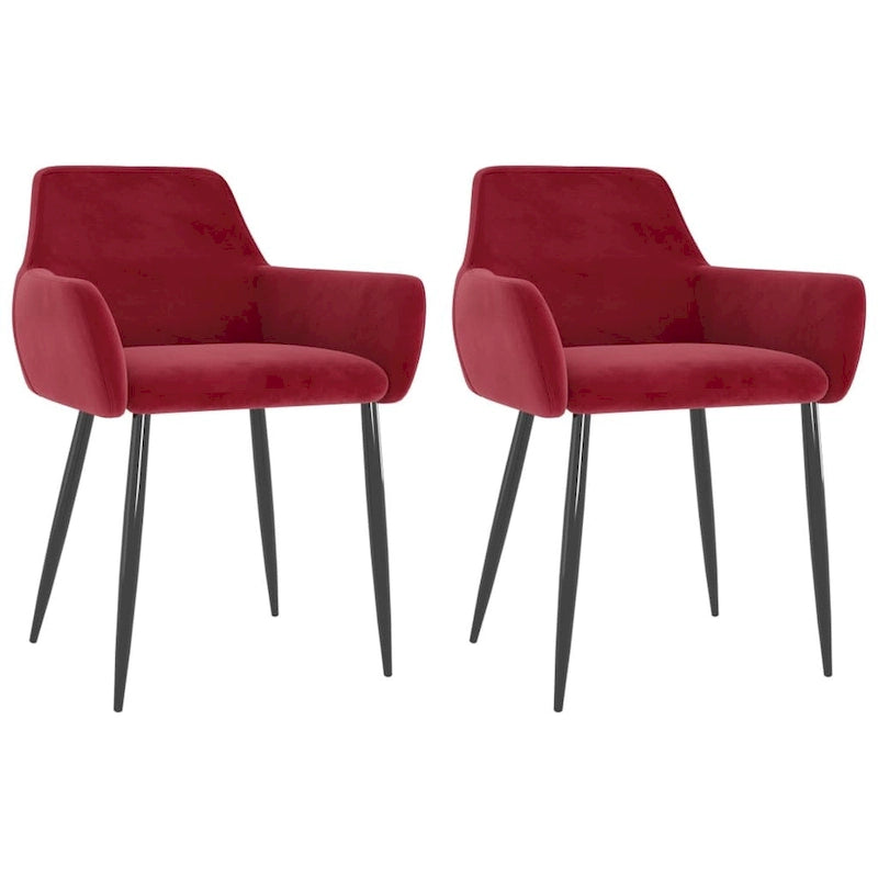 Chaises de salle à manger Chaise rembourrée avec pieds en métal pour salon Velours - 22 x 22 x 30,7