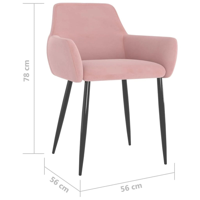 Chaises de salle à manger Chaise rembourrée avec pieds en métal pour salon Velours - 22 x 22 x 30,7