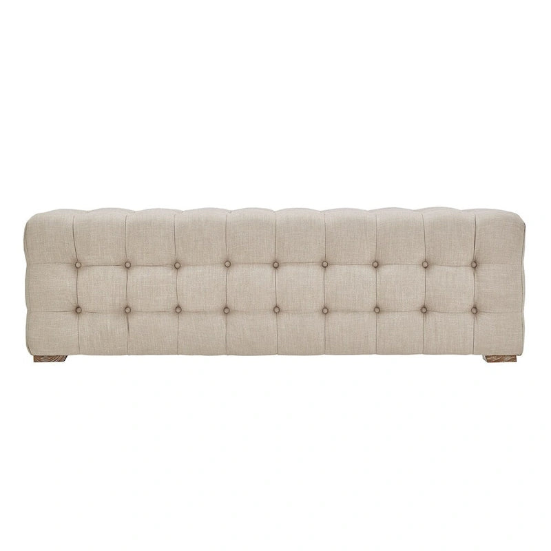 Banc capitonné en lin