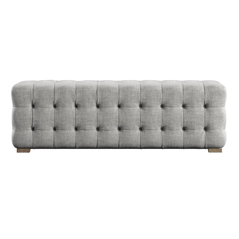 Banc capitonné en lin