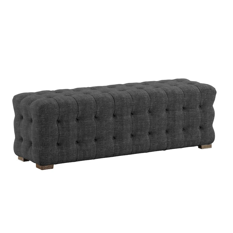 Banc capitonné en lin