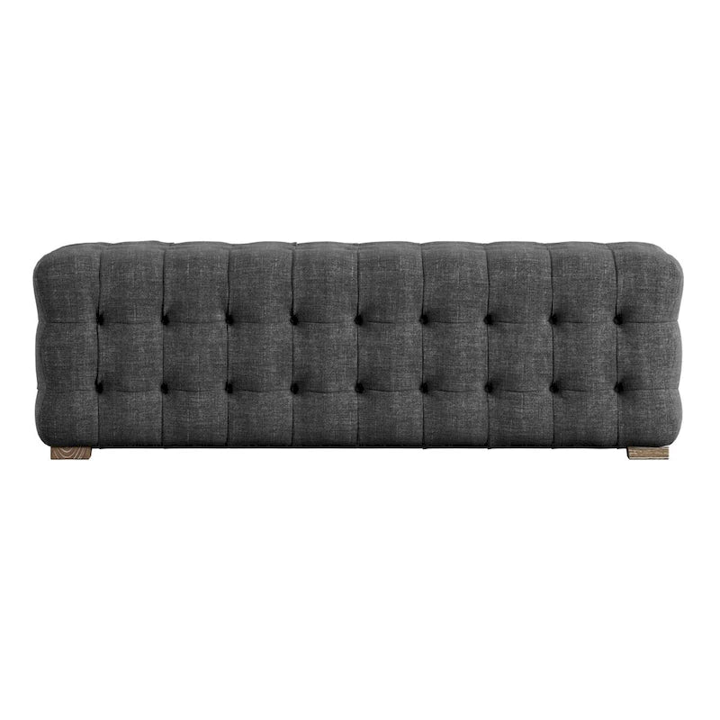 Banc capitonné en lin