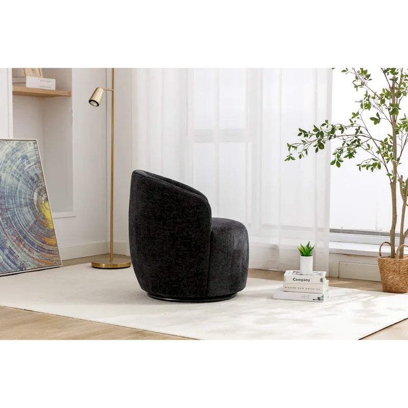 Small Swivel Accent Chair Comfy Round 360 Chenille Swivel Chair for Living Room Modern Round Accent Arm Chairs