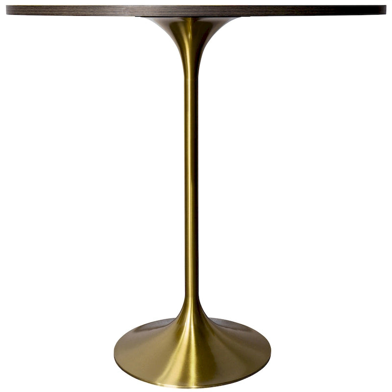 Table à manger ronde de 36 po avec plateau en MDF et base dorée brossée pour cuisine et salle à manger