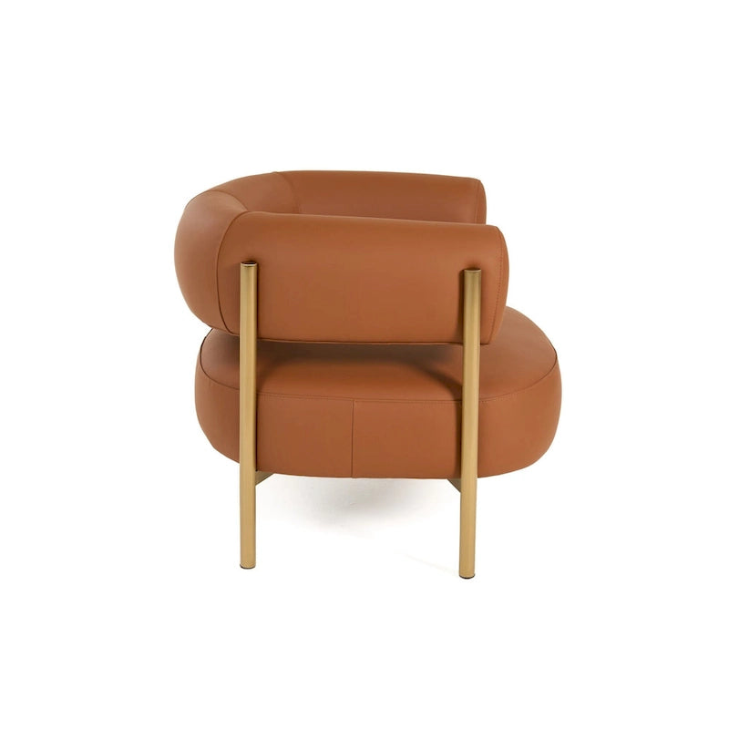 Fauteuil d'appoint moderne en cuir rouille
